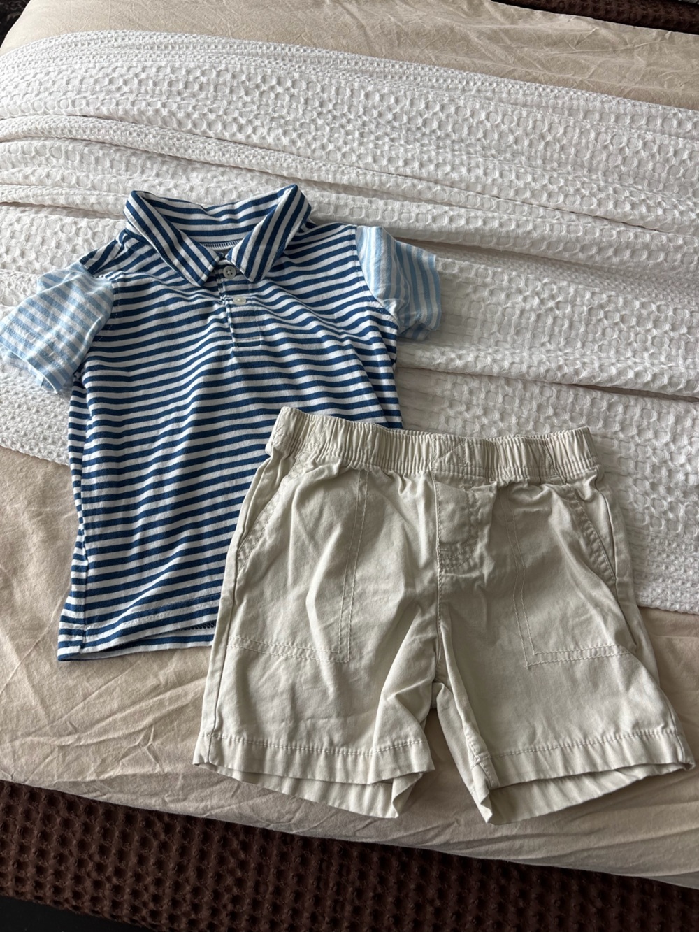 Carter's Cream Elastic-Waist Hybrid Shorts
